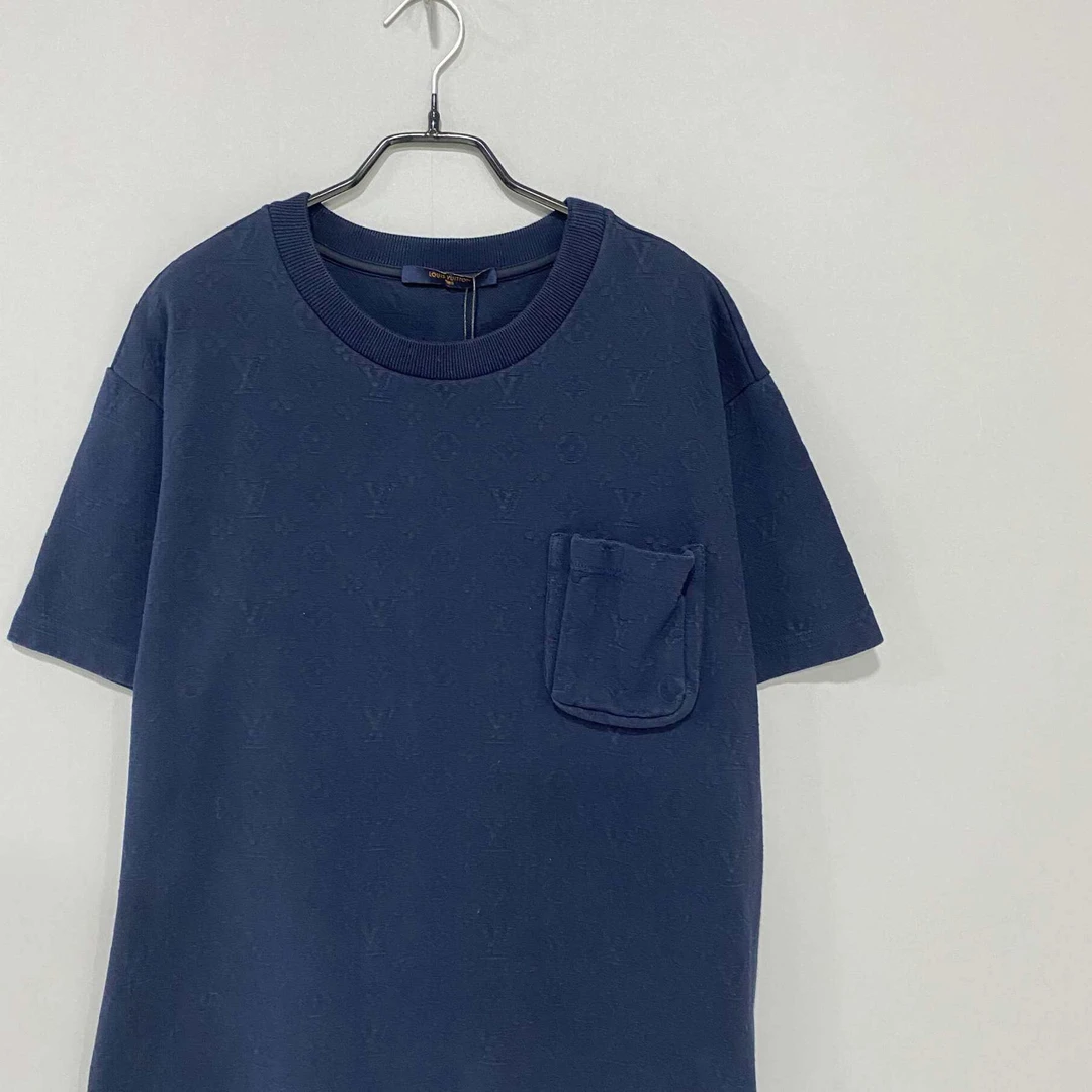 99新 LouisVuitton/路易威登 蓝色暗纹满印短袖/M码/66508