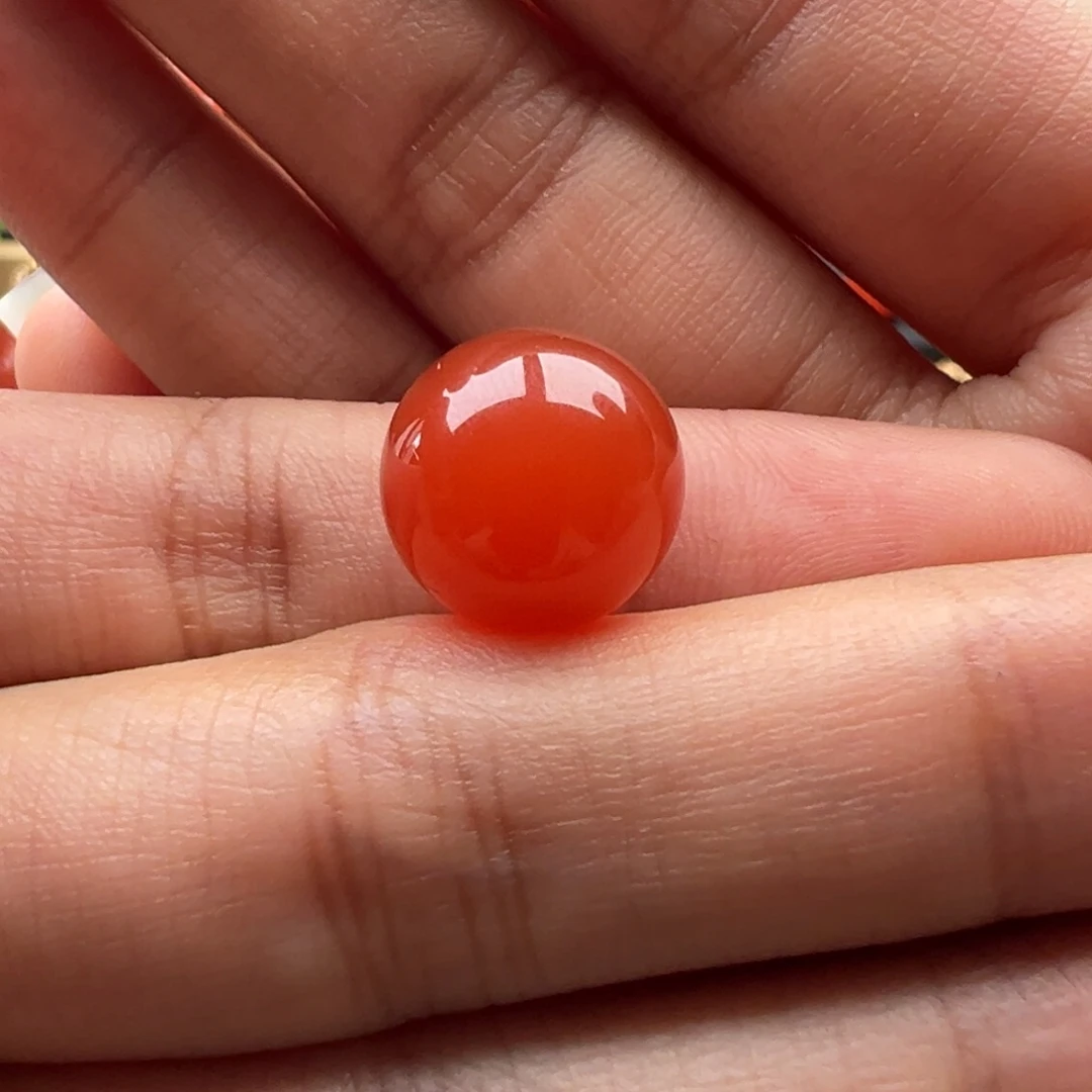 南红玛瑙圆珠13.4未镶嵌自*