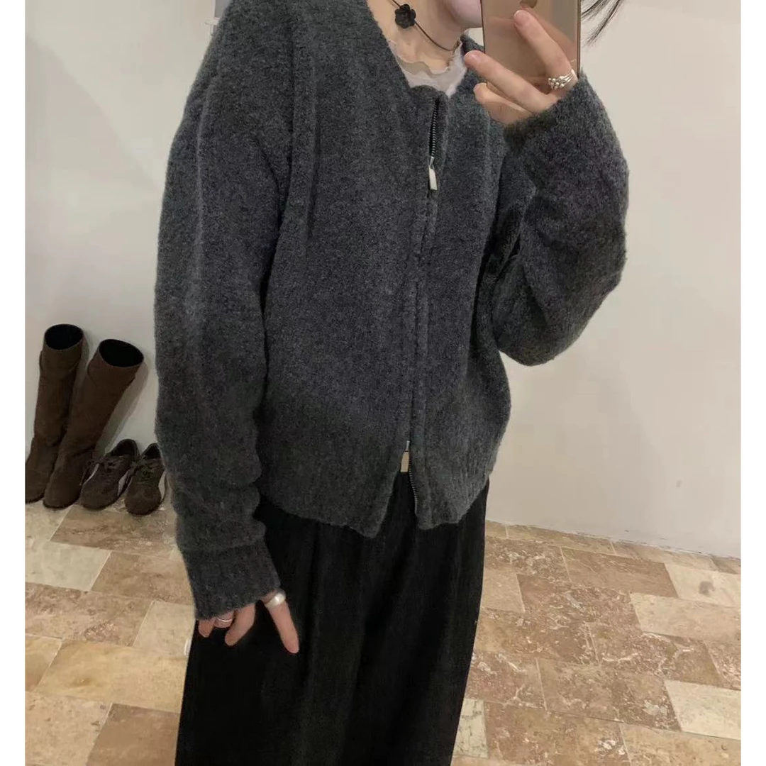 【仙仙推荐】韩系针织拉链开衫毛衣