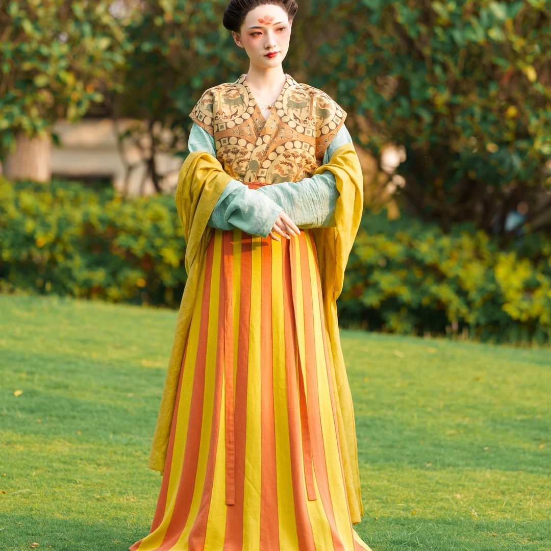 云裾霞绮{昔雁舞}夏季新品武周唐制复原款汉服唐背子垂领衫46破裙