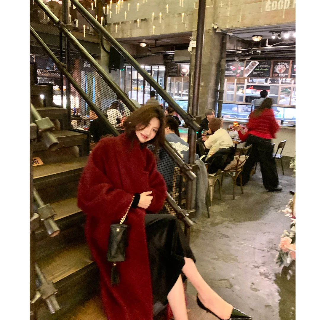 【ALONESAVOR】龍喜儿 氤氲渺弥复古双排扣羊绒呢大衣Y861