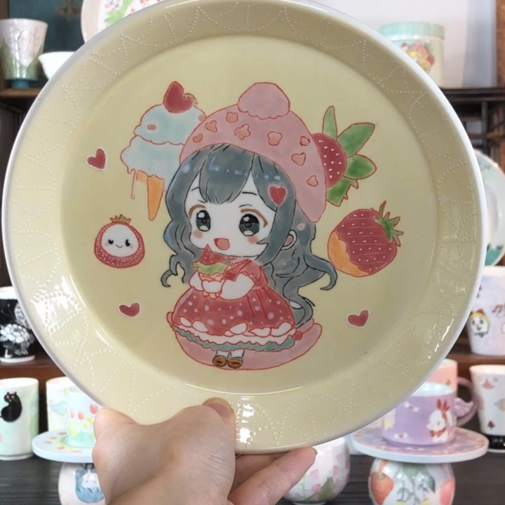 浔也手作手绘立体釉盘