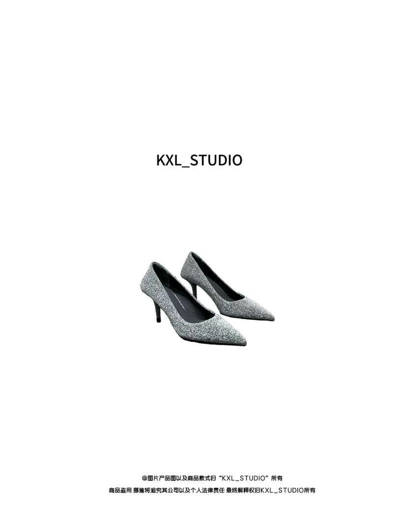 KXL-STUDIO【法式优雅】生日宴会光织巴物跟闪鞋48258