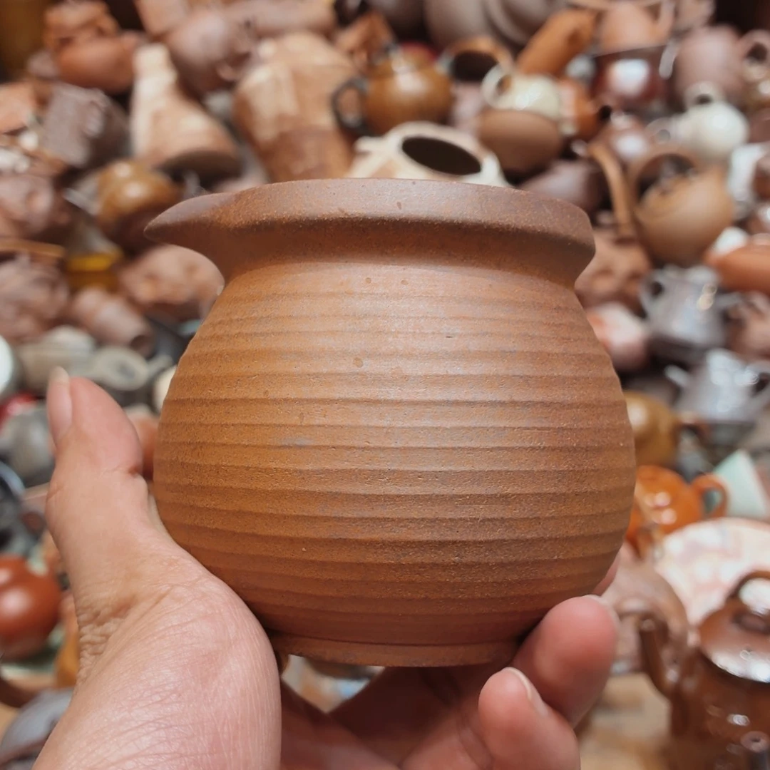 柴烧老岩泥手工茶壶器皿