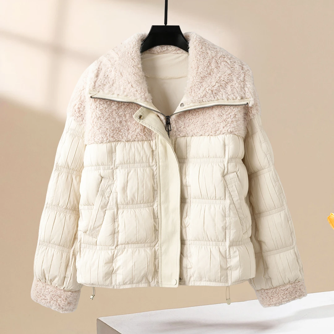 Q4647 新款收腰白鸭绒羽绒服 细节拼接 保暖不臃肿氛围感拉满