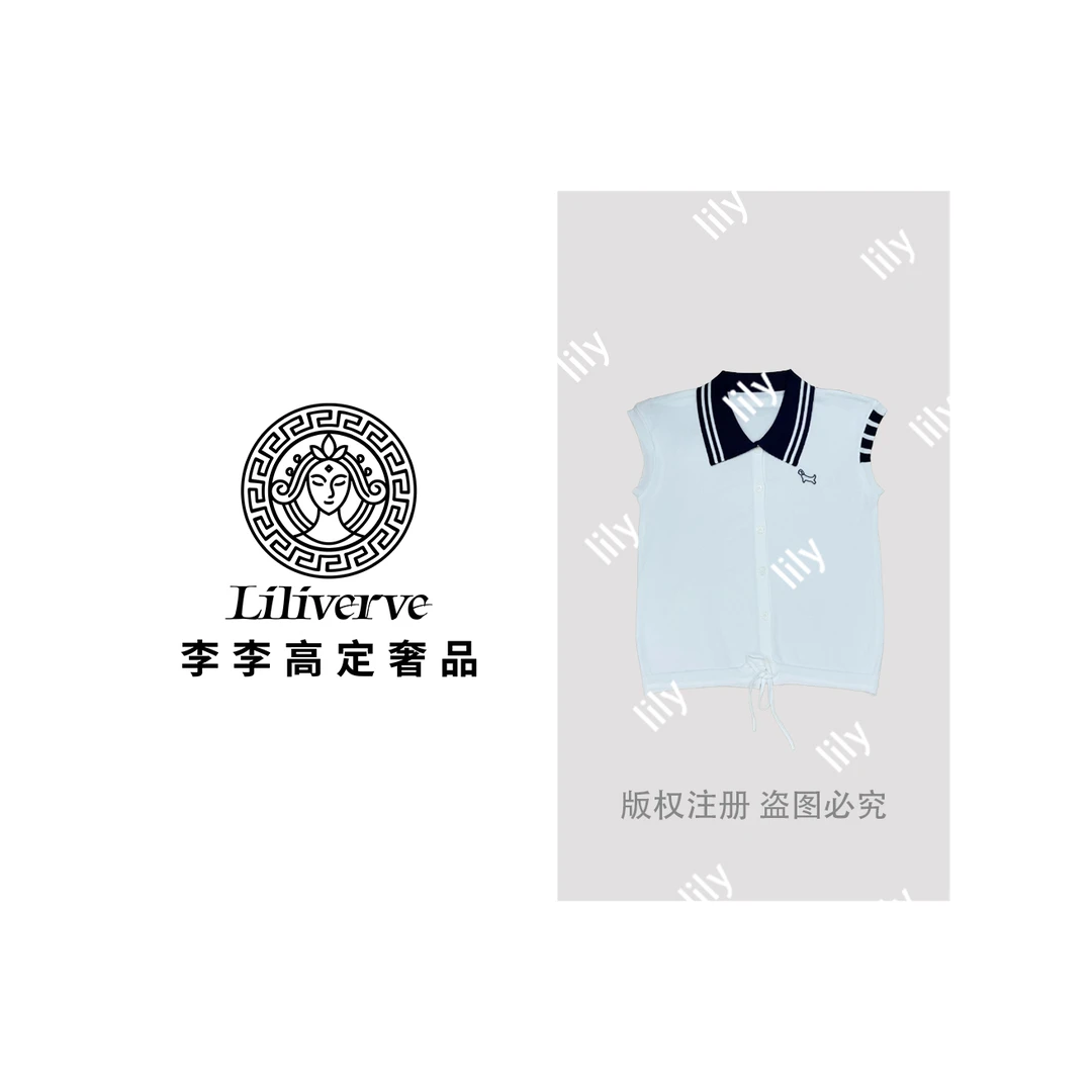 【李李lily】针织衫复古法式针织上衣撞色时尚百搭 130