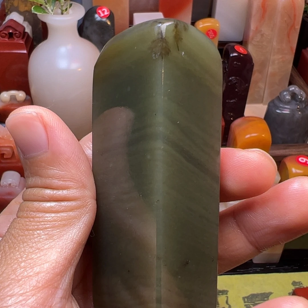 寿山石印石水草苔藓绿2.8/1.9/7.6