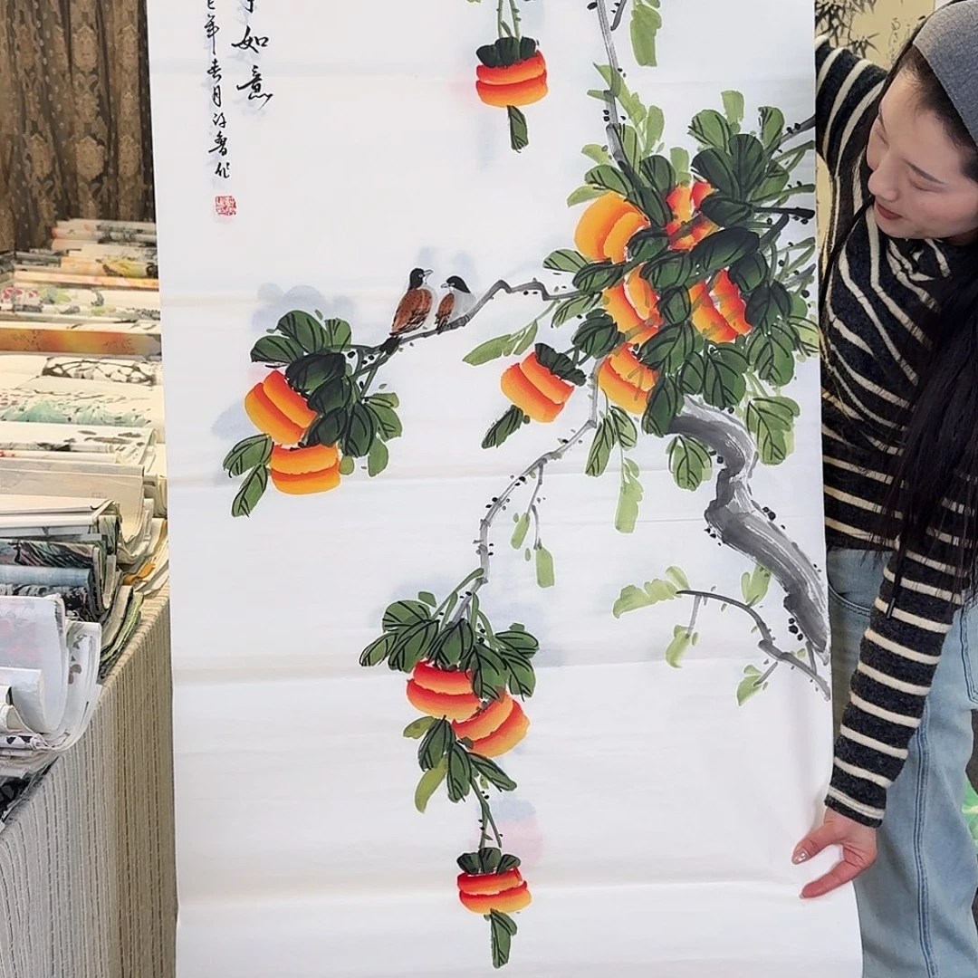 纯手绘国画作品好看四尺