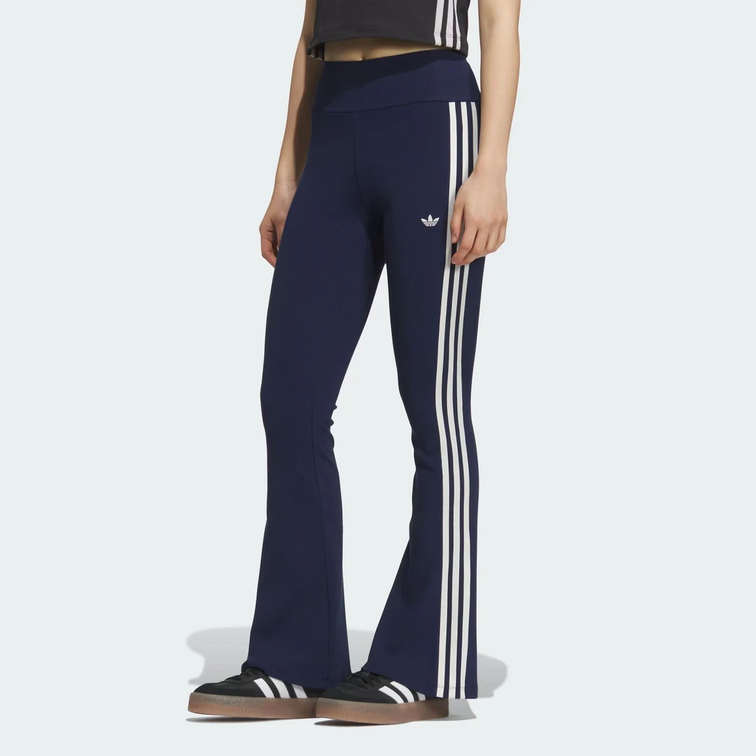 Adidas阿迪达斯【开学季】女子运动裤休闲裤健身紧身微喇蓝色KC3130