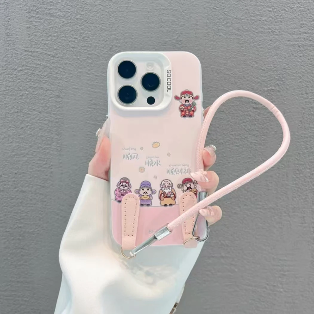 磨砂彩银顺财神is手机壳适用苹果16/华为mate70/小米15/oppo/vivo