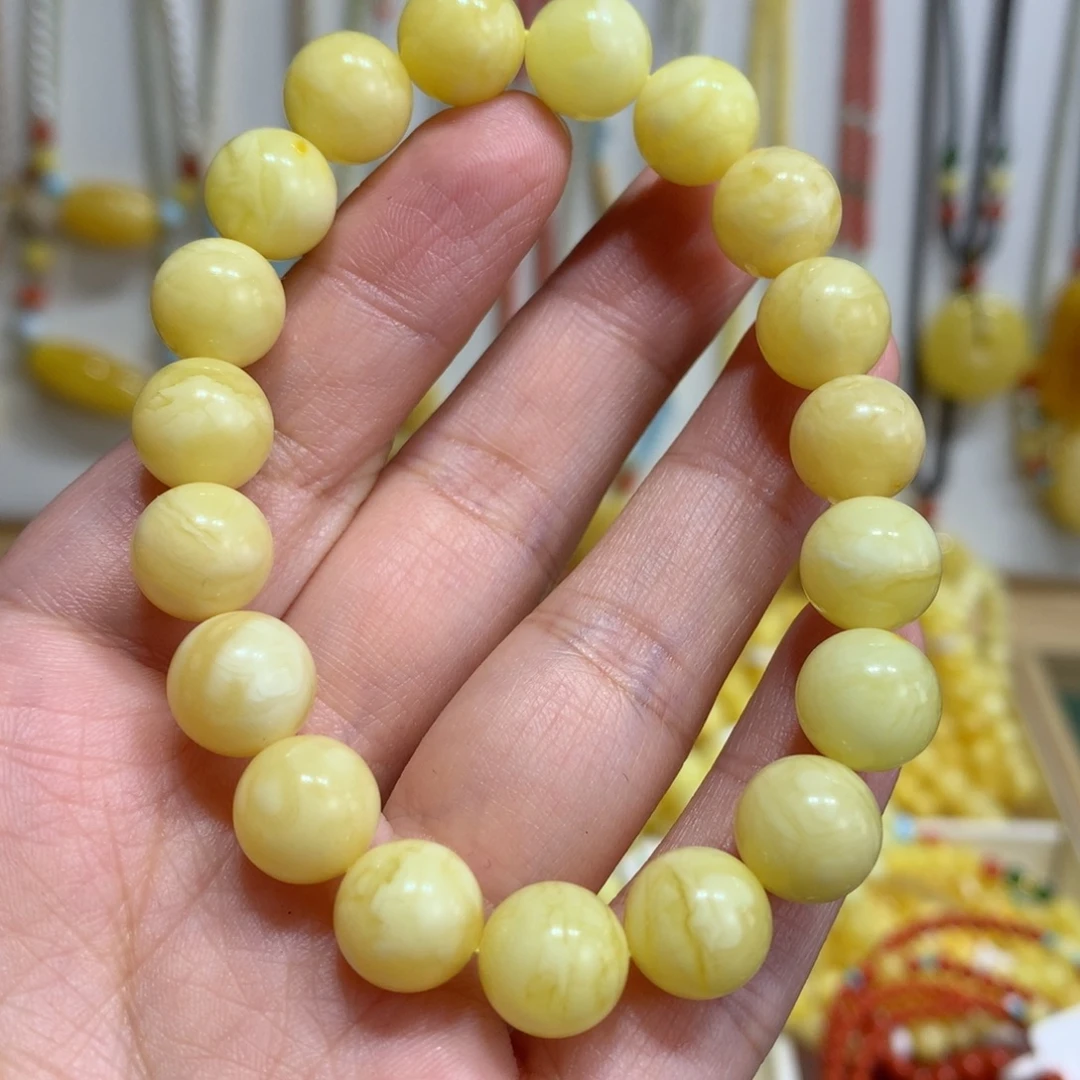 蜜蜡未镶嵌手链10.2mm