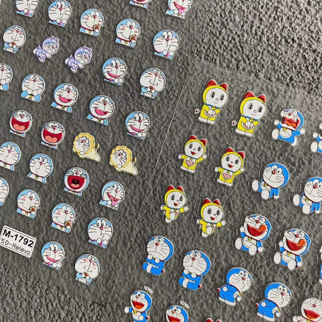 卡通哆啦A梦立体浮雕美甲贴纸可爱小叮当水杯ccd手机壳diy指甲贴