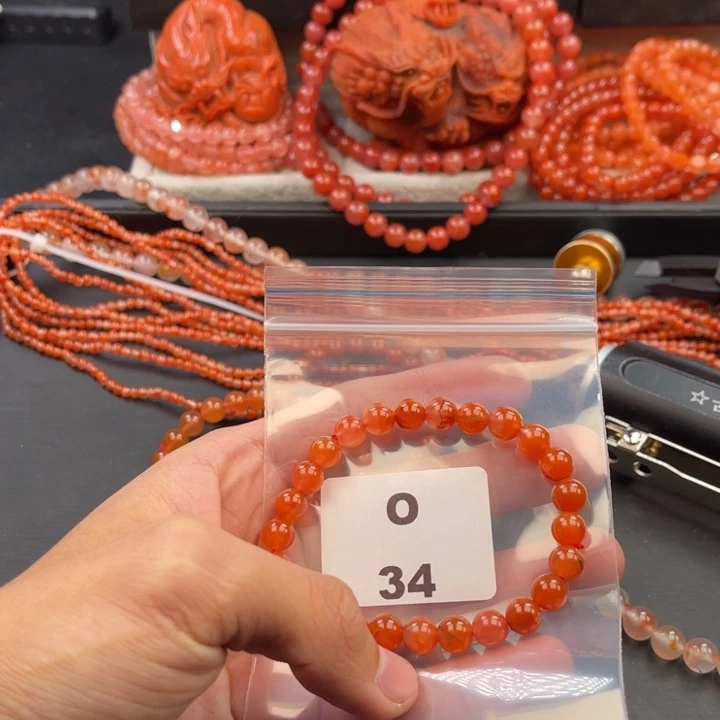 南红玛瑙未镶嵌多样性发货默认微瑕称重7mm