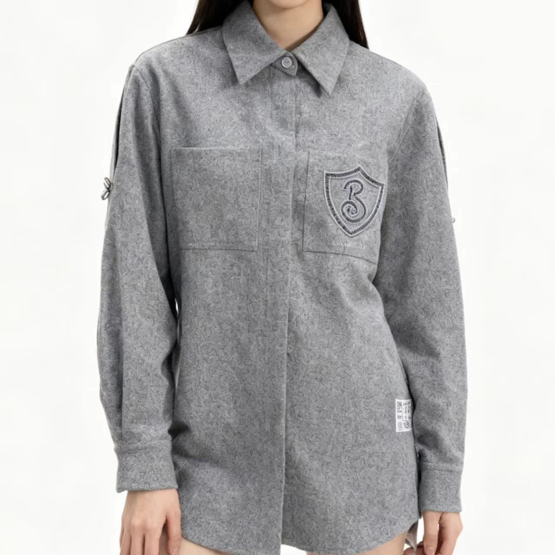 99新 BURBERRY/博柏利 灰色羊毛外套 UK2 货号8071914 16272300