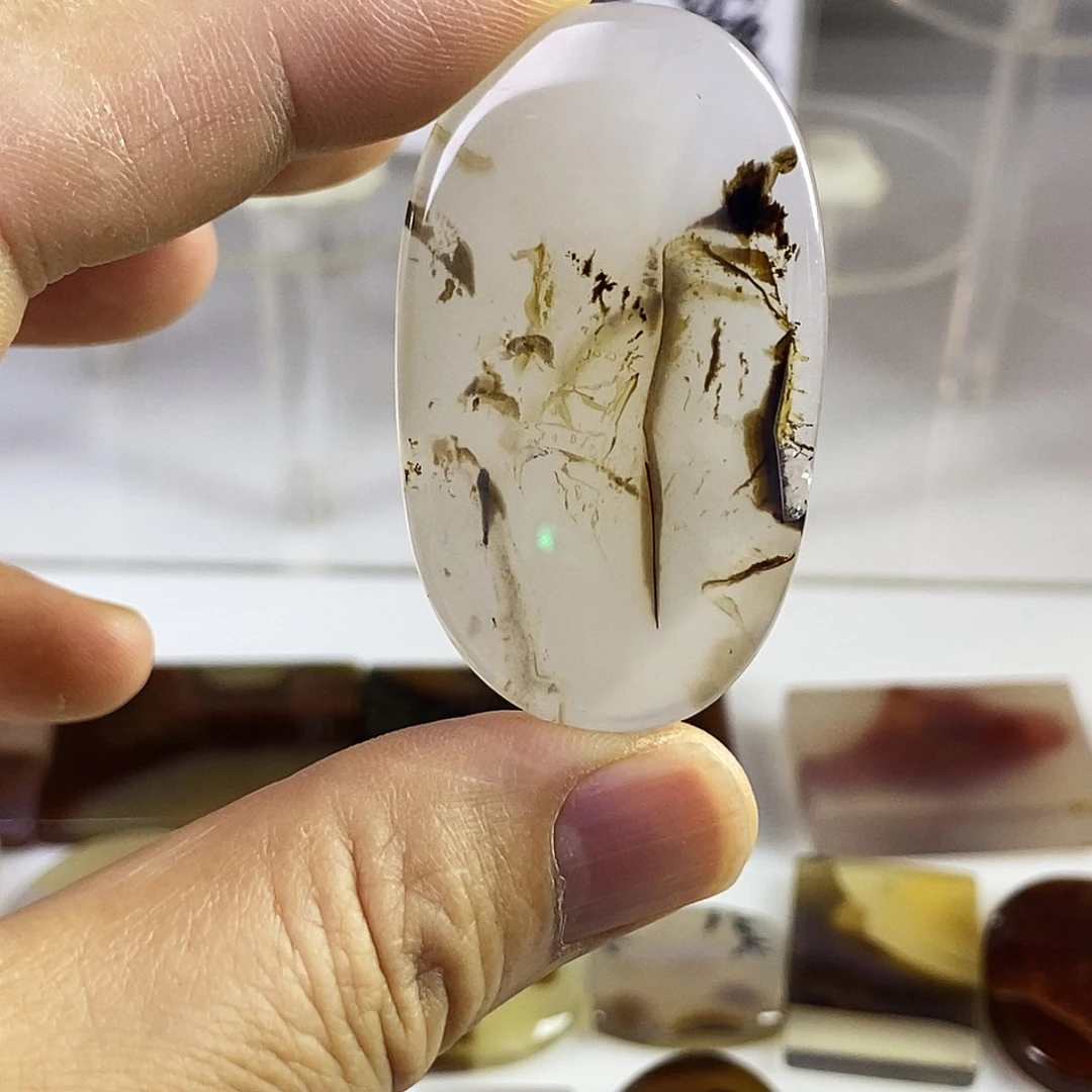 合成碳硅石非金属时尚图纹画面石饰品