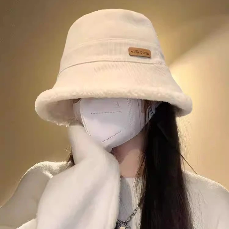 TIFICY户外新款羊羔绒双面渔夫帽女秋冬季百搭显脸小盆帽加厚保暖