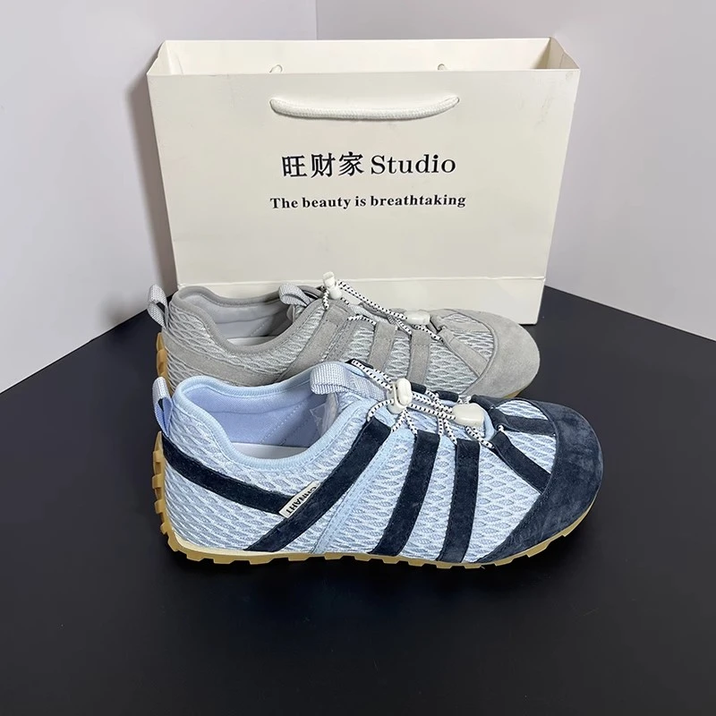 网面透气轻便德训鞋女2025夏季新款时尚百搭休闲阿甘鞋拼色运动鞋