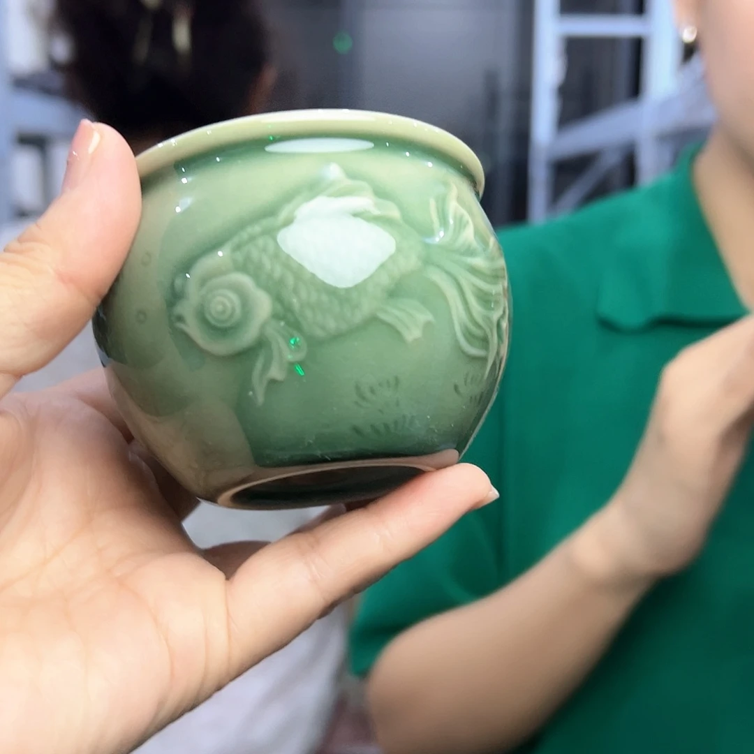 龙泉云间青瓷小米茶器