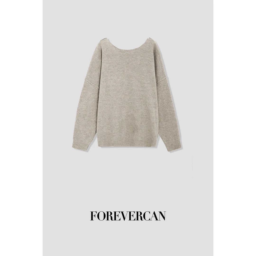 FOREVERCAN“松弛至上”慵懒风随性宽松针织衫上衣 MY3730B