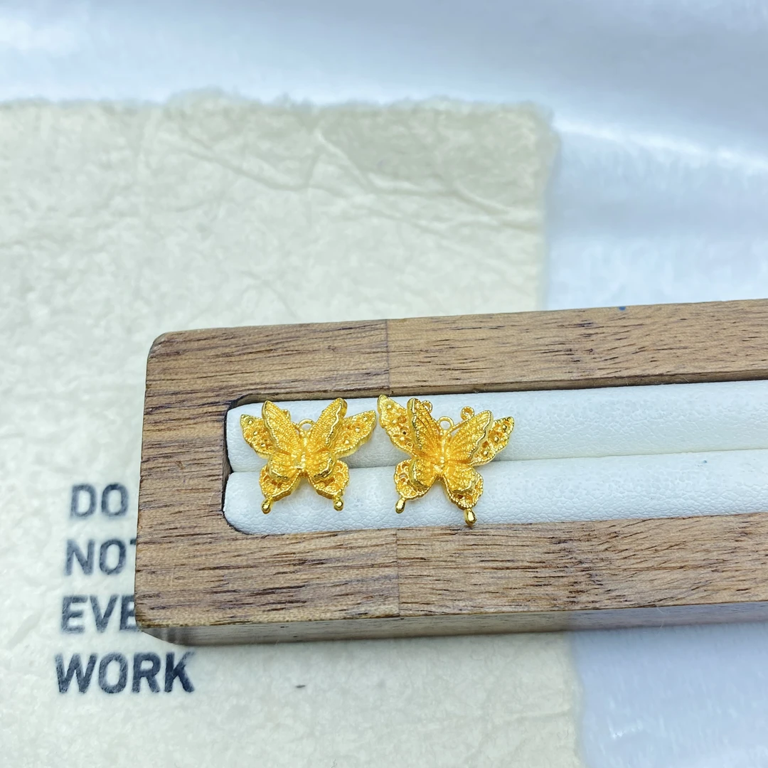 耳饰 Z黄色双蝴蝶耳针多样性发货45040