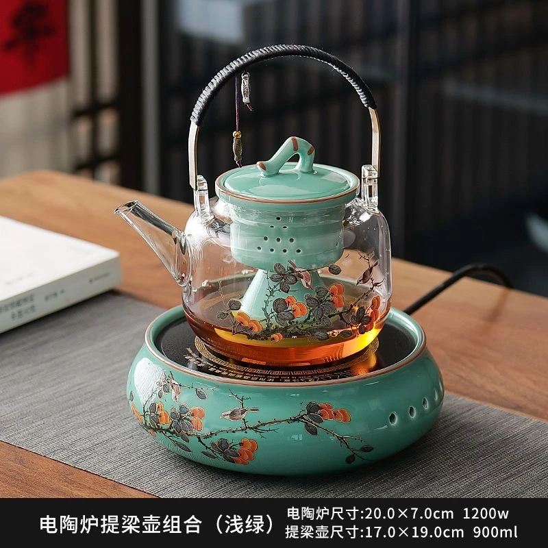 电陶炉煮茶器套装家用泡茶办公室小型煮茶壶玻璃烧水茶壶蒸煮茶器