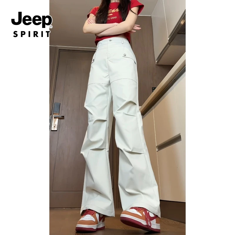 JEEPSPIRIT吉普美式工装长裤2025春夏新款男女宽松防风登山冲锋裤