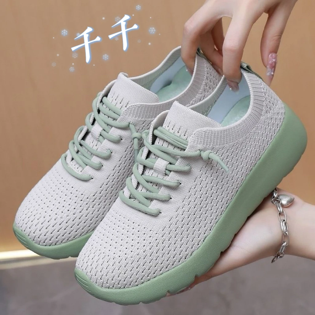 新款飞织透气一脚蹬超轻便软底休闲运动户外跑步登山鞋