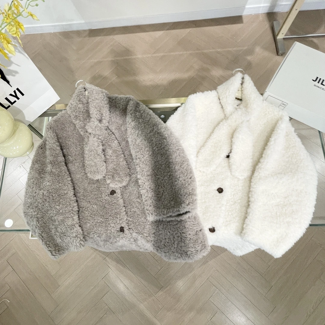 JILLYI珠海店【摩卡可可】两色加厚款毛呢外套秋冬季韩版纯色百搭