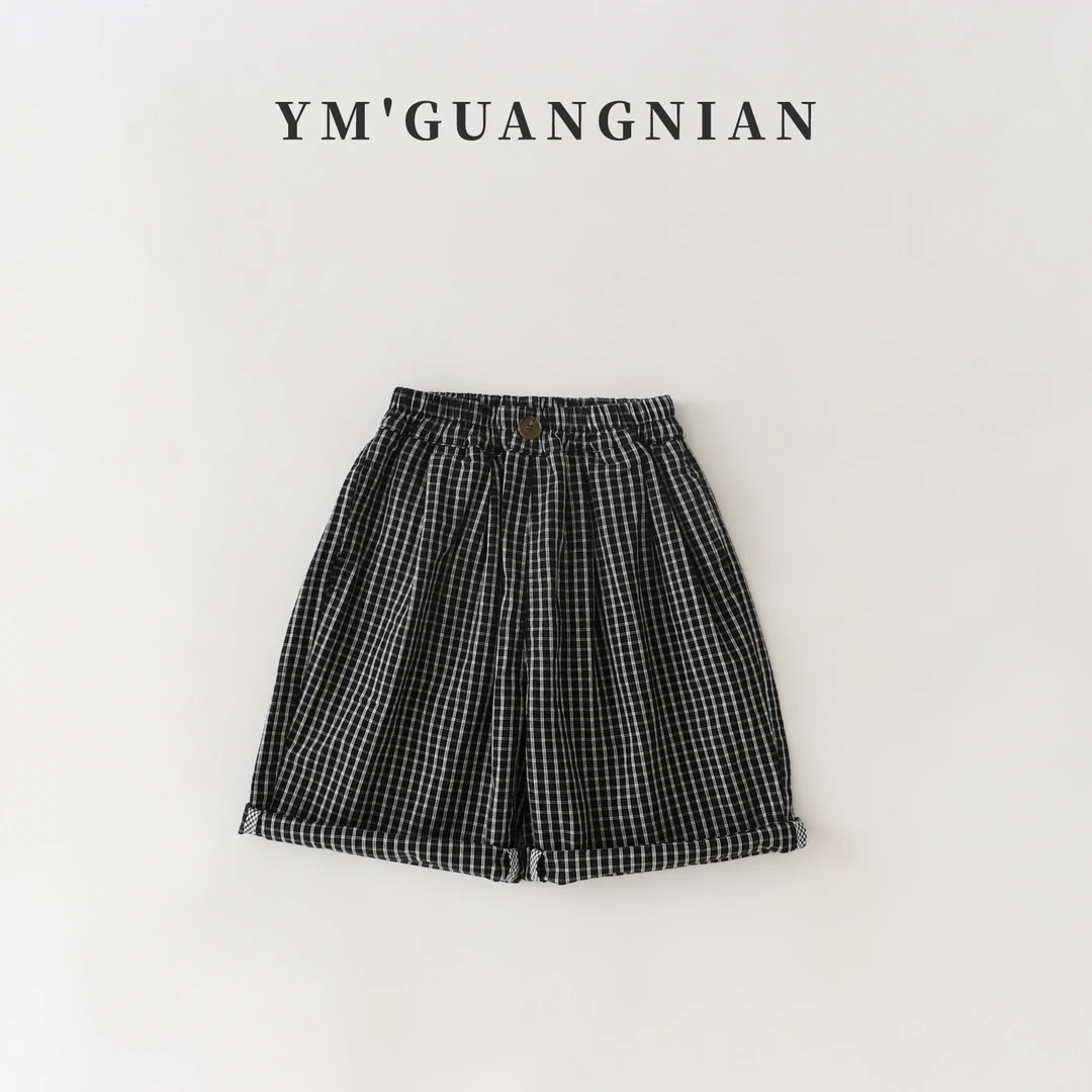 【幼棉光年】夏款男童洋气薄款韩版格子潮流时尚七分裤6222020