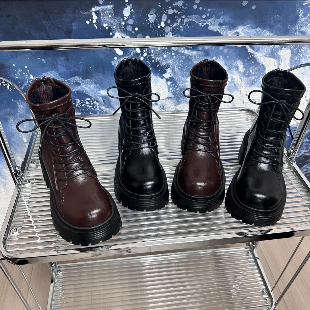 【TQ】春秋季2025年新款马丁靴女复古百搭气质显脚小瘦瘦靴英伦风