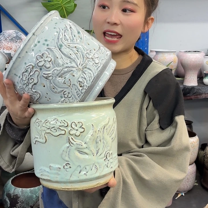 19×20 -粗陶花盆有孔-买买买