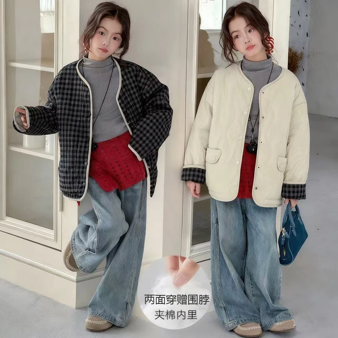 女童男童小女孩棉服秋冬装新款韩版亲子百搭儿童百搭棉袄网红冬季