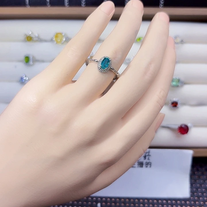 托帕石戒指银S925镶嵌