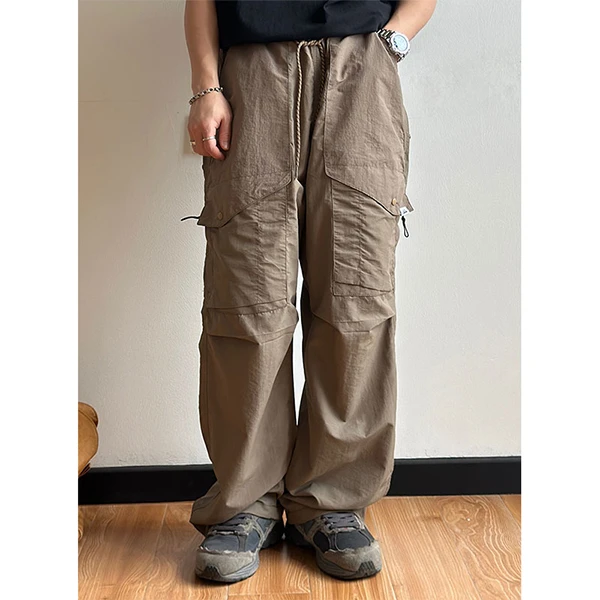 ALLIN30美式休闲痞帅户外机能工装长裤男女日系直筒宽松阔腿束裤