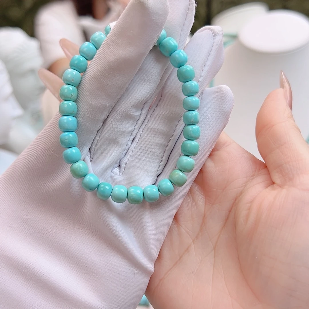 绿松石未镶嵌32瓷釉级老型单圈放漏卡6+