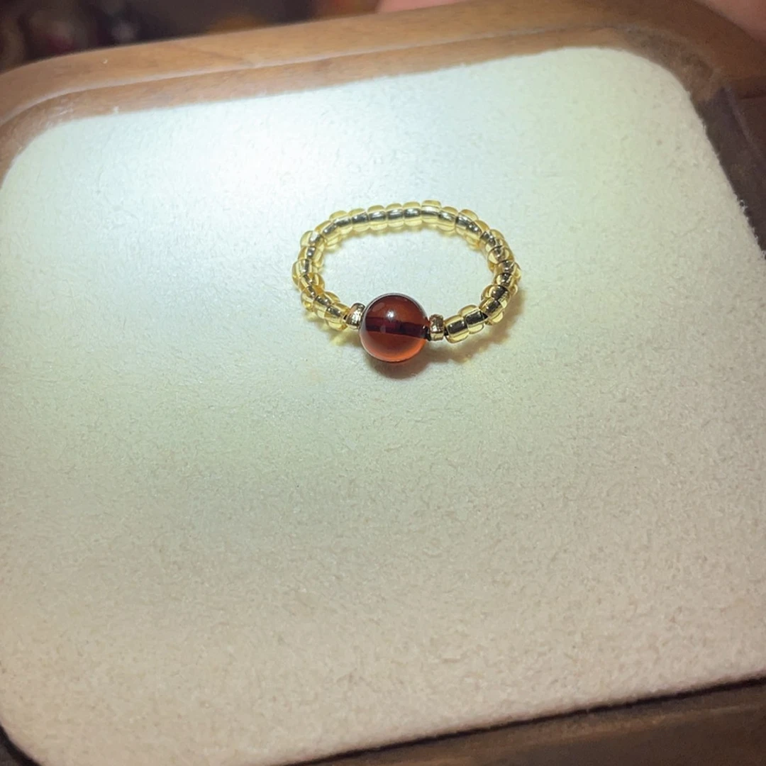 【闪购商品】血珀戒指未镶嵌血珀顶珠