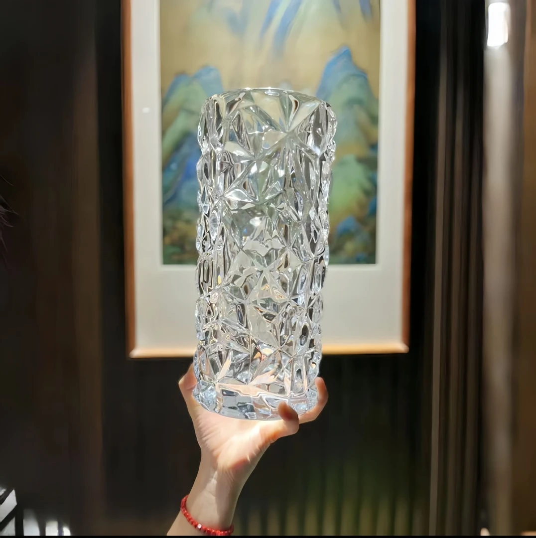 【冰晶之泪】极光柱-极简馆藏级水晶玻璃花器礼物样板间餐桌客厅
