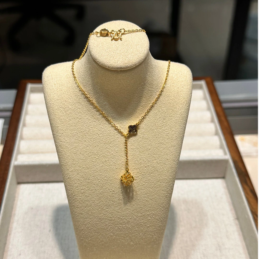 琳琳珠宝 足金999方糖5g套链