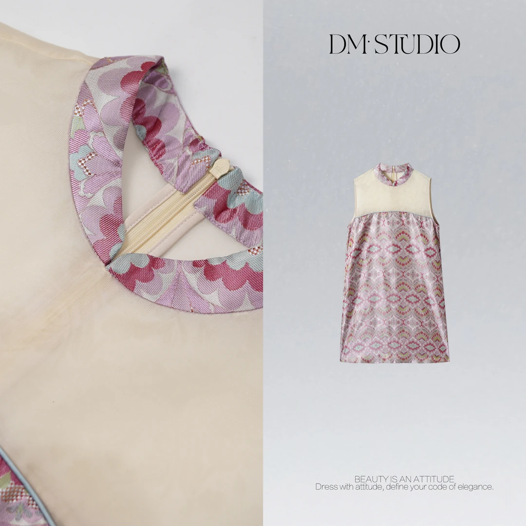 DEDM•STUDIO/新中式精致100%桑蚕丝提花无袖连衣裙2505LYQ/21613