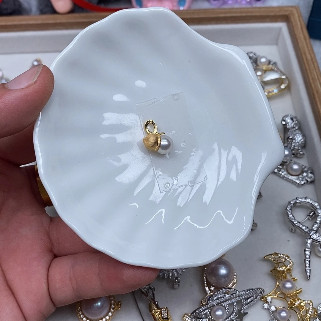 吊坠(不含链)银S925镶嵌海水珍珠