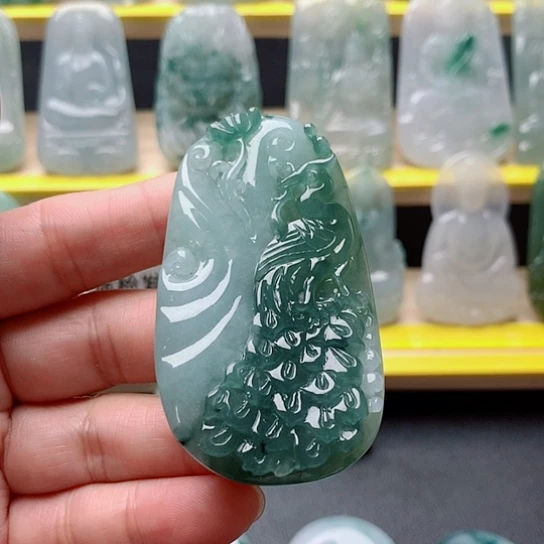 翡翠未镶嵌吊坠(不含链)凤牌