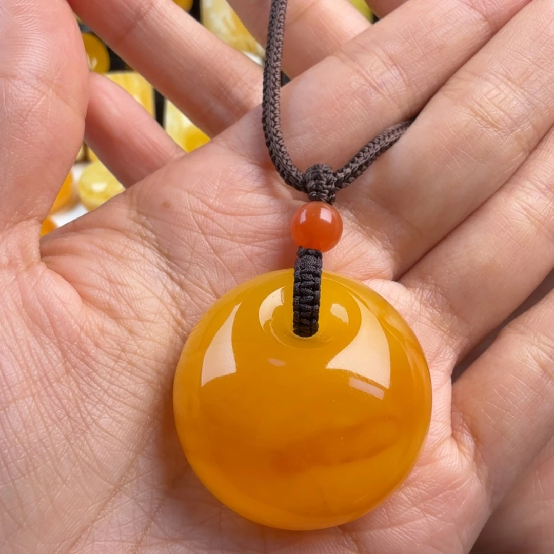 琥珀未镶嵌颈饰纯天然琥珀蜜蜡无优化