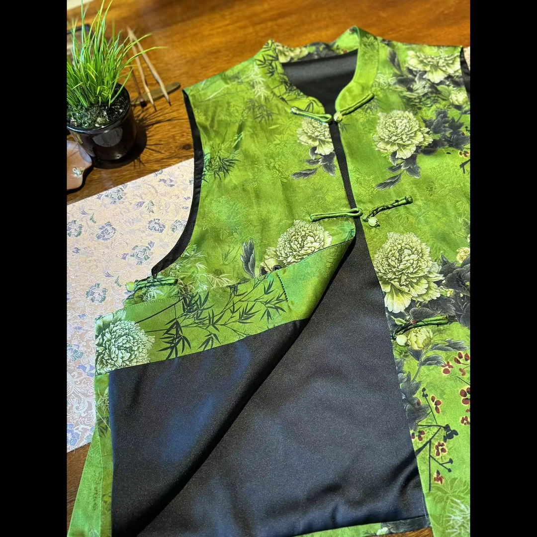 东方如愿 芳华设计新中式复古马甲国风百搭提花马甲FH-A091