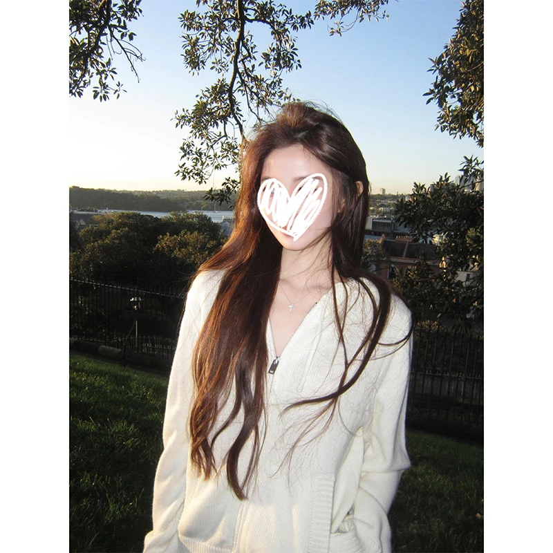 针织开衫韩系简约ins高级感宽松早秋季新款长袖气质上衣毛衣外套