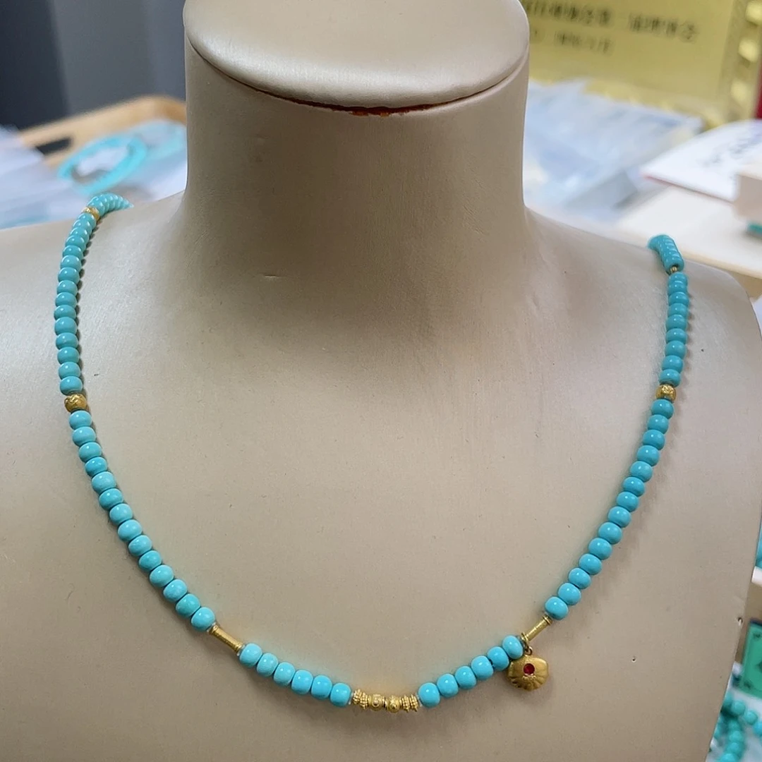 绿松石珠宝奇石18K金镶嵌