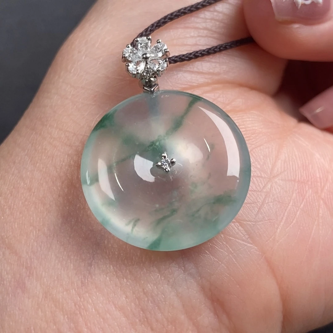 翡翠颈饰18K金镶嵌22.8-5.0