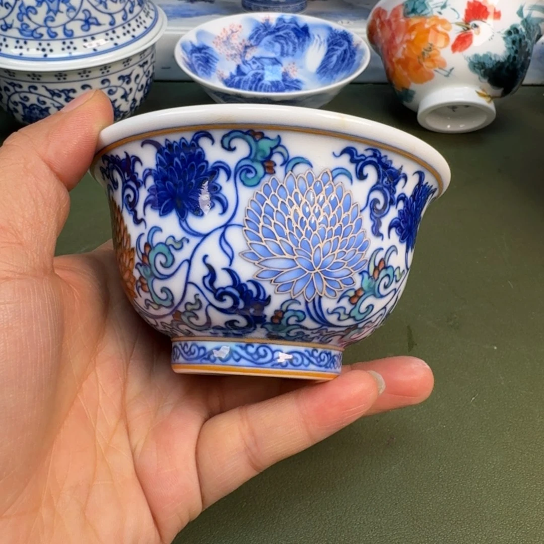 瓷景德镇纯手绘茶具圆圆221