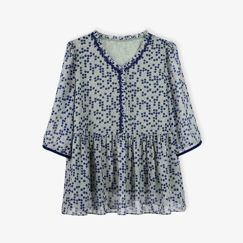 【韩穆定制】A67331春夏新款大码女装时尚波点大码遮肚显瘦