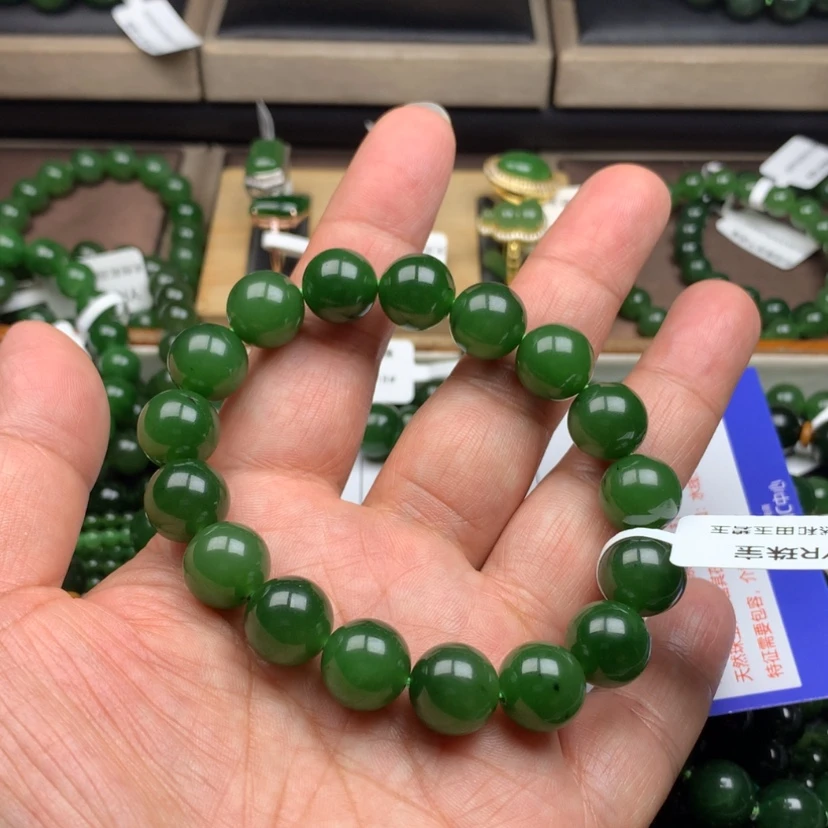 【闪购商品】未镶嵌手串和田玉（碧玉）韩*辰12m m