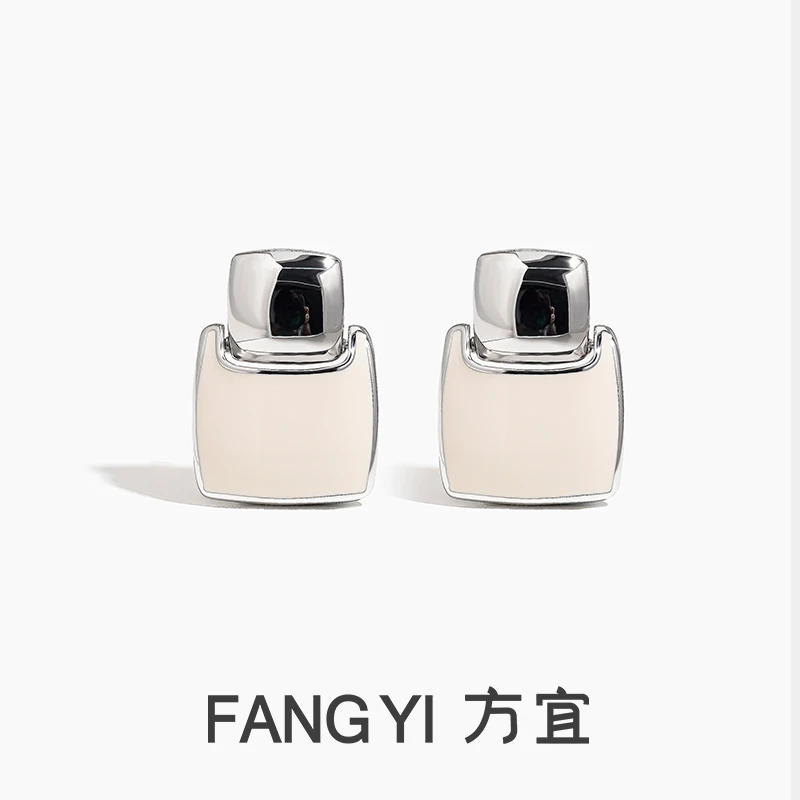 铜合金耳饰 铜合金耳饰 FANG YI方宜极简几何艺境珐琅金属耳饰